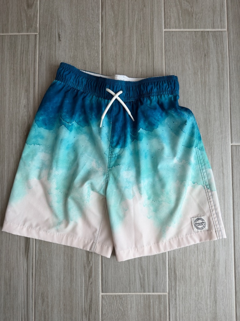 Abercrombie & Fitch Kids Blue and White Swim Trunks